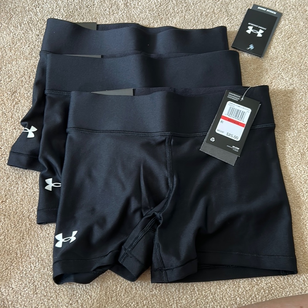 Set of 3 NWT Under Armour compression shorts size XS